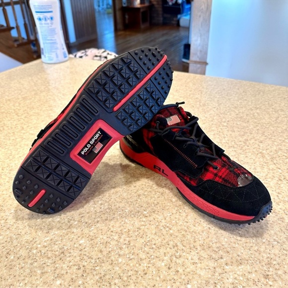 Polo by Ralph Lauren Red and Black Athletic Shoes!! no box main image 9